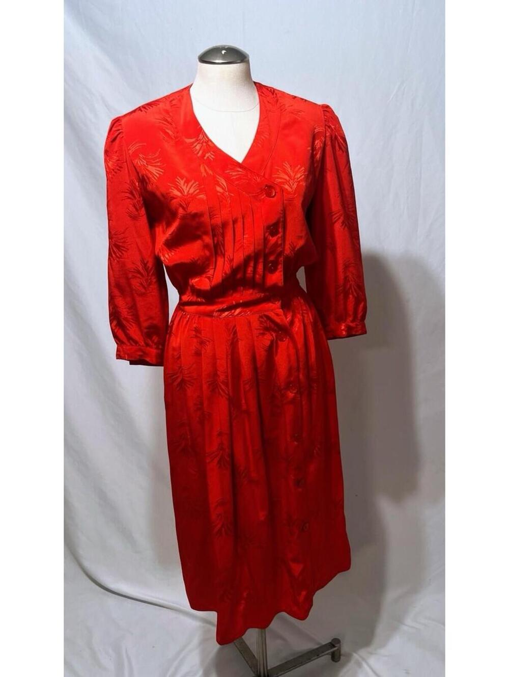 Billy Jack For Her 70/80s Vintage Dress Polyester Size 5/6 Red Orange